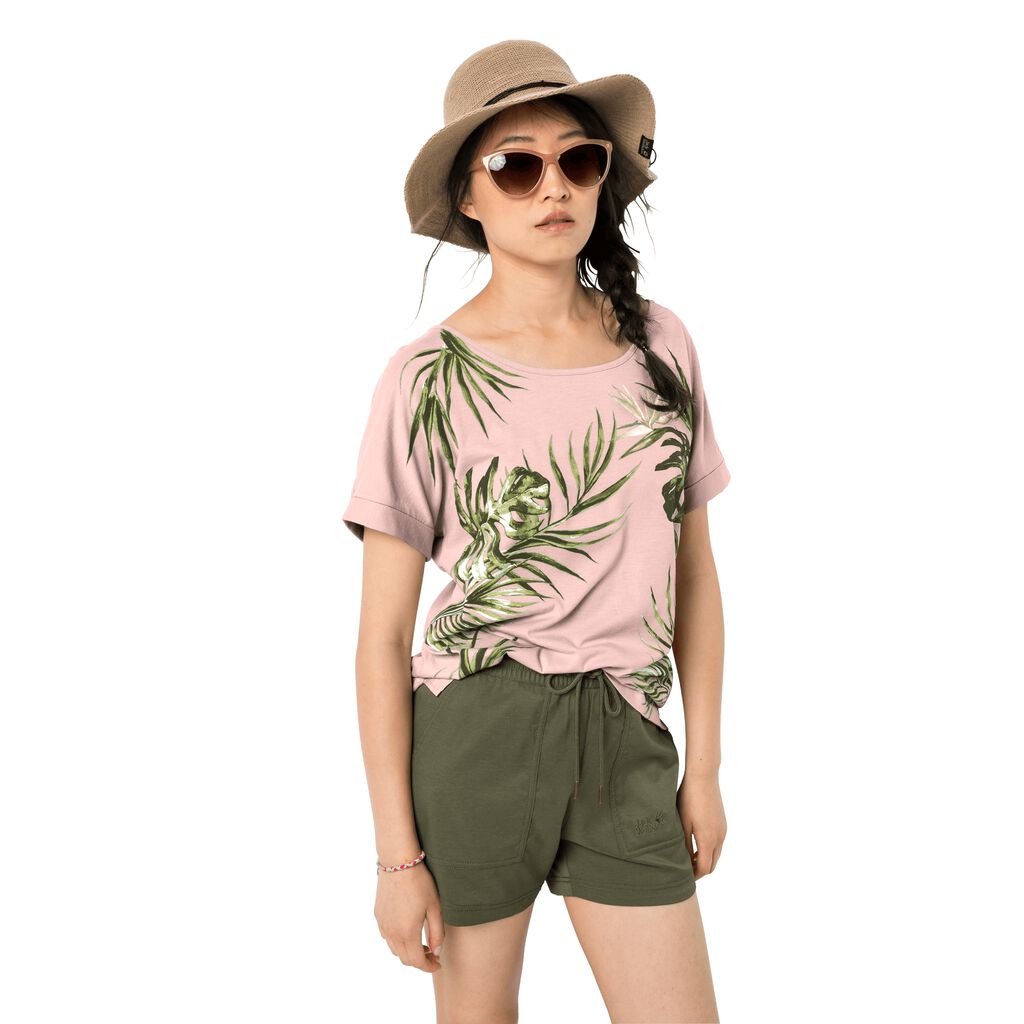 Jack Wolfskin TROPICAL LEAF Haut Femme Rose - DOCWNIZ-75